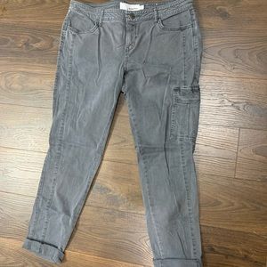 Gray skinny cargo pants